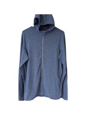 Lululemon Surge Warm Full Zip Shirt Men Medium M Heather Blue Jacket Rulu 21x28
